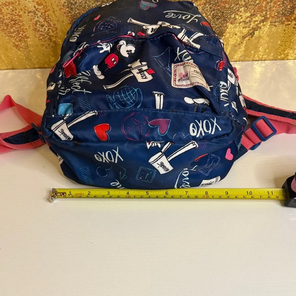 Disney Store Navy and Pink Mickey and Minnie Mouse Mini Backpack